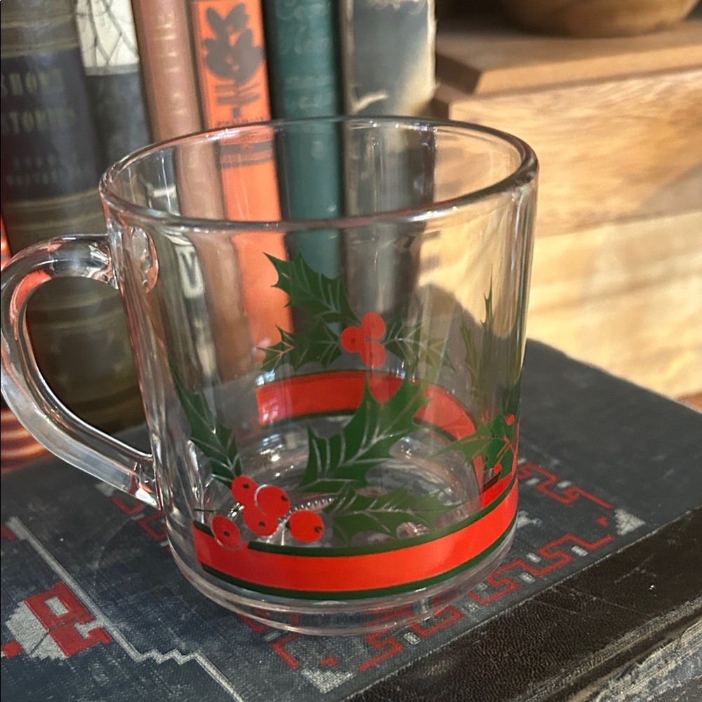 VINTAGE Liberty Glass Holly Berry Mug